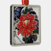 Peony Flower Japans tattoo design Metalen Ornament (Rechts)