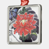 Peony Flower Japans tattoo design Metalen Ornament (Links)