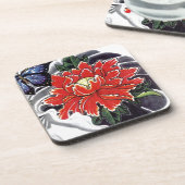 Peony Flower Japans tattoo design Onderzetter (Linkerzijde)