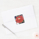 Peony Flower Japans tattoo design Vierkante Sticker (Envelop)