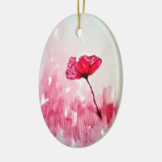 Peony Flower Keramisch Ornament (Links)