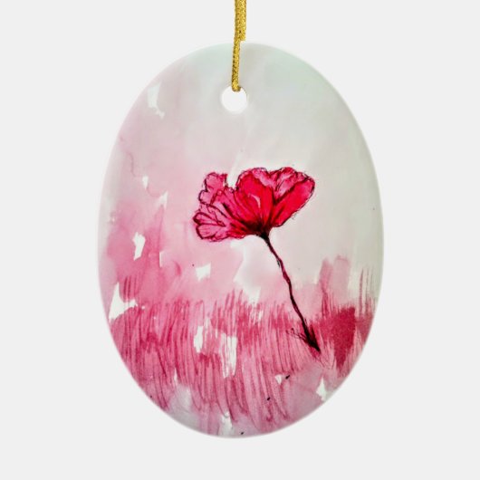 Peony Flower Keramisch Ornament (Voorkant)