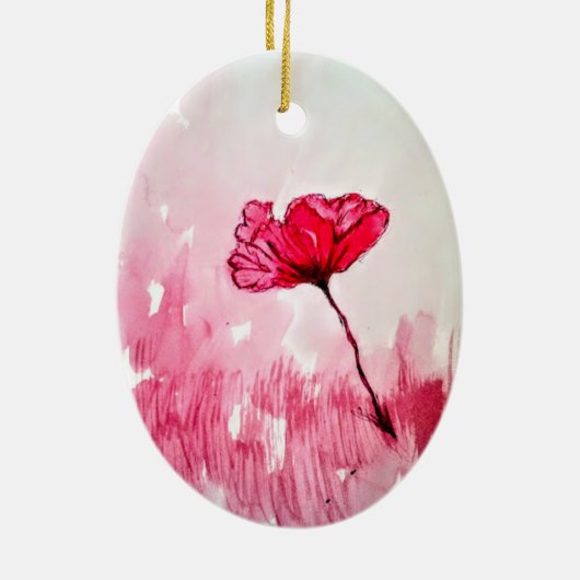 Peony Flower Keramisch Ornament (Achterkant)