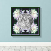 Peony Flower Lijst Creëer Uw eigen foto Canvas Afdruk (Insitu (Houten vloer))