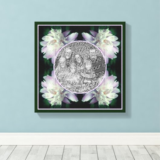 Peony Flower Lijst Creëer Uw eigen foto Canvas Afdruk (Insitu (Houten vloer))