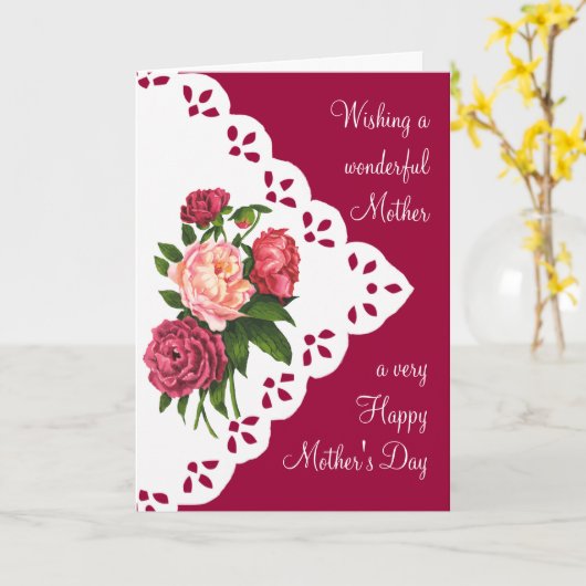  Peony Flower Moederdag Love Kaart (Gele Bloem)
