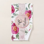 Peony flower naadloos Sierkussen met patroon Bad Handdoek (Handdoek)