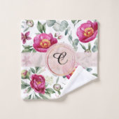 Peony flower naadloos Sierkussen met patroon Bad Handdoek (Wasdoekje)