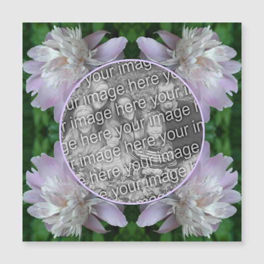 Peony Flower Natuur Creëer Uw Eigen Fotomagneet (Voorkant)