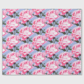 Peony Flower Pattern Pen Tekening Inpakpapier (Vlak)
