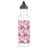 Peony Flower Pattern Pen Tekening Waterfles Waterfles (Rechts)