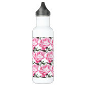 Peony Flower Pattern Pen Tekening Waterfles Waterfles (Links)