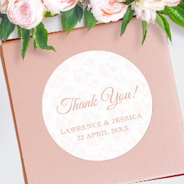 Peony Flower Pattern Wedding Ronde Sticker