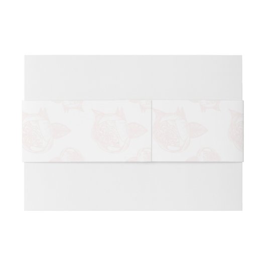 Peony Flower Pattern Wedding Uitnodigingen Wikkel (Achterkant Voorbeeld)