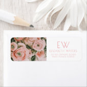 PEONY FLOWER RETURN ADRES ETIKETTERS ETIKET (Insitu)