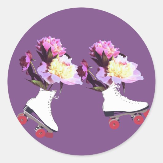 Peony Flower Roller Schaatsen Sticker (Voorkant)