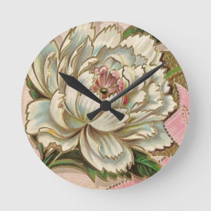  Peony Flower Ronde Klok