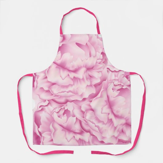 Peony flower roze petinkool  meisjes schort (Voorkant)
