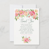 Peony flower Spring Baby shower Dank u wel Bedankkaart (Voorkant)