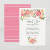 Peony flower Spring Baby shower Dank u wel Bedankkaart (Voorkant / Achterkant)