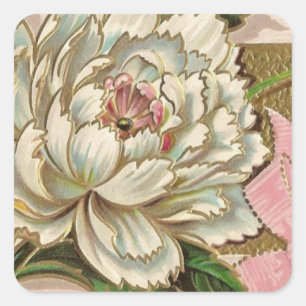 Peony Flower Vierkante Sticker