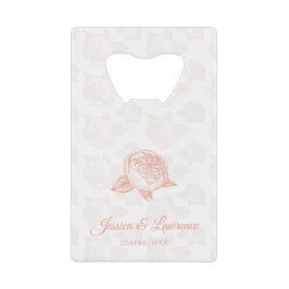 Peony Flower Wedding Gift Favoriet Creditkaart Flessenopener