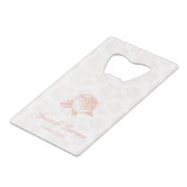 Peony Flower Wedding Gift Favoriet Creditkaart Flessenopener (Voorkant Gekanteld)