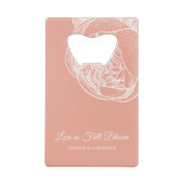Peony Flower Wedding Gift Favoriet Creditkaart Flessenopener (Achterkant)