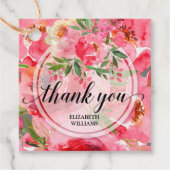 Peony Flowers bedankt Bedankjes Labels (Voorkant)