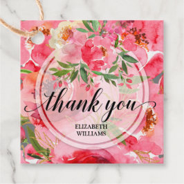 Peony Flowers bedankt Bedankjes Labels