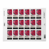 Peony Flowers Bloemen Handgemaakte Botanische Rood Etiket (Full Sheet)