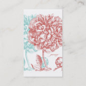 Peony Flowers Botanical Visitekaartje (Achterkant)