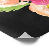 Peony Flowers Chalkboard Welkom bij ons huwelijk Poster (Hoek)