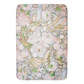 Peony Flowers Floral Art Nouveau Bath Mat (Voorkant Verticaal)