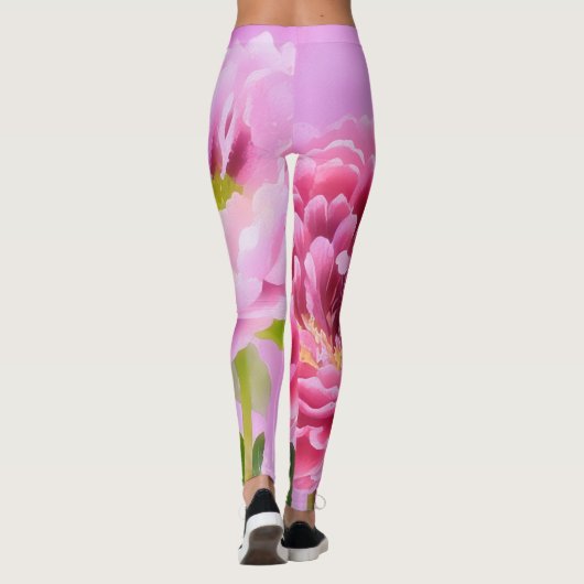 Peony Flowers Floral Art Roze Leggings (Achterkant)