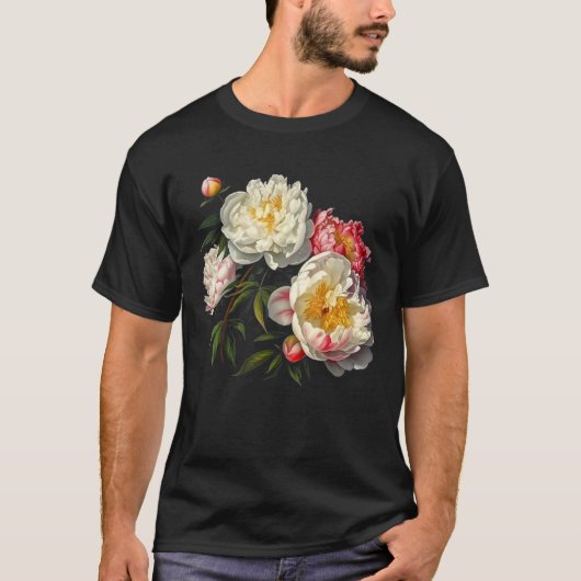 Peony Flowers Floral Bouquet Blossom Lovers T-shirt (Voorkant)