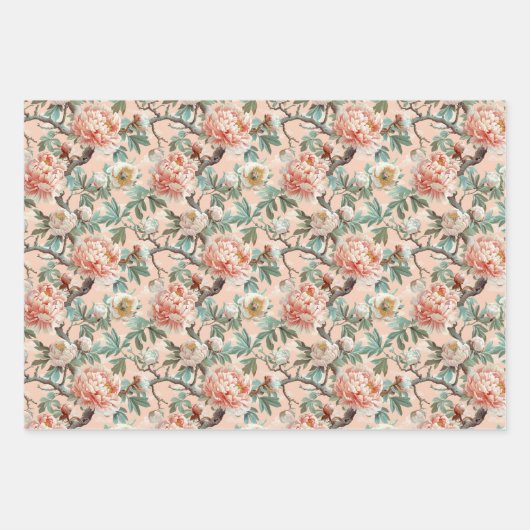 Peony Flowers Inpakpapier Vel (Voorkant 2)
