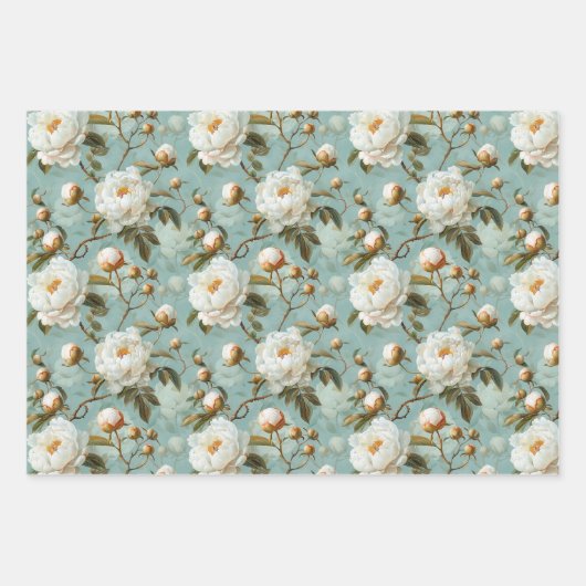  Peony Flowers Inpakpapier Vel (Voorkant)