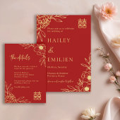  Peony Flowers Modern Chinese Red Wedding Details  Kaart