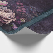 Peony Flowers op Dark Paars Cadeaupapier (Hoek)