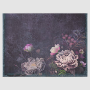 Peony Flowers op Donkere Paarse ontkoppeling Tissuepapier