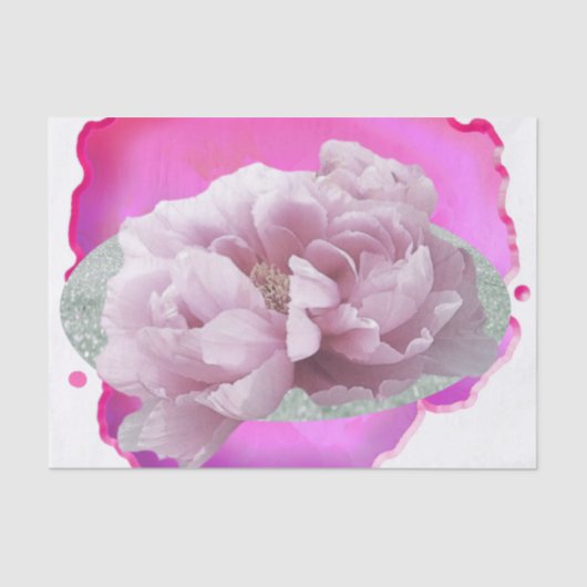 Peony Flowers Pink Tissue Paper Tissuepapier (Voorkant)