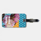 Peony Flowers Stippen, Naam Bagagelabels (Achterkant horizontaal)