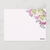 Peony Flowers Table Seating Number Kaart (Achterkant)