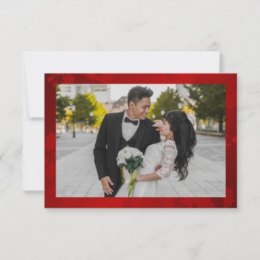 Peony foto Chinese bruiloft Bedankkaart (Voorkant)