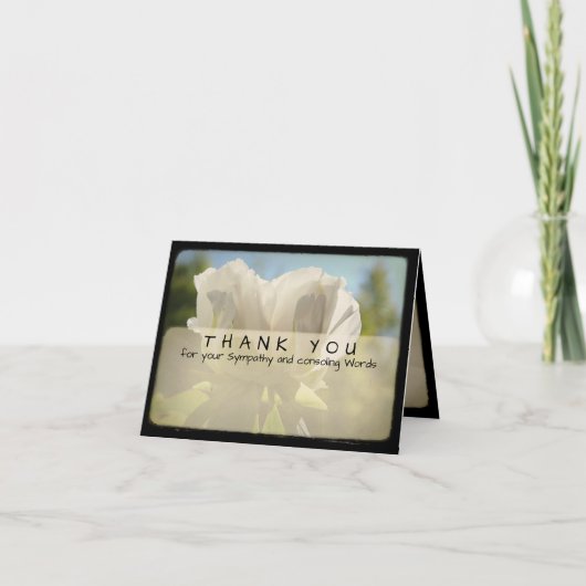 Peony Foto Sympathie Bedankt Opmerking Kaart 4 (Voorkant)