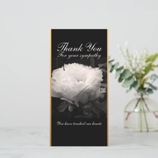 Peony Funeral Sympathie Hartelijk dank Bedankkaart (Staand voorkant)