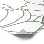 Peony Garden Green Floral Bridal Shower Welcome Poster (Hoek)