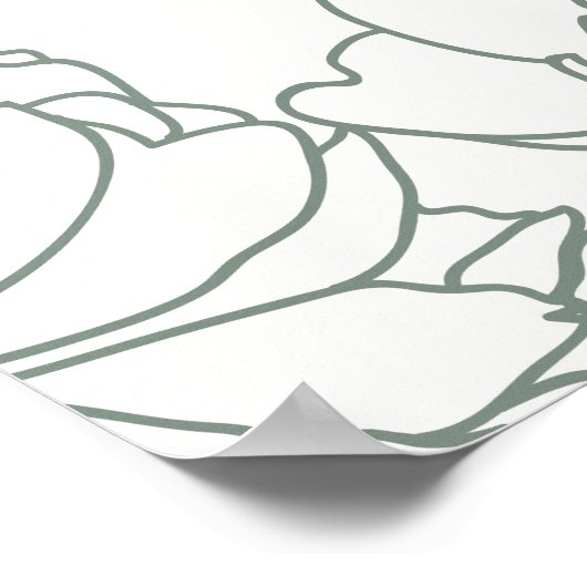 Peony Garden Green Floral Bridal Shower Welcome Poster (Hoek)