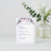 Peony Garden Lavender White Wedding Details Informatiekaartje (Staand voorkant)